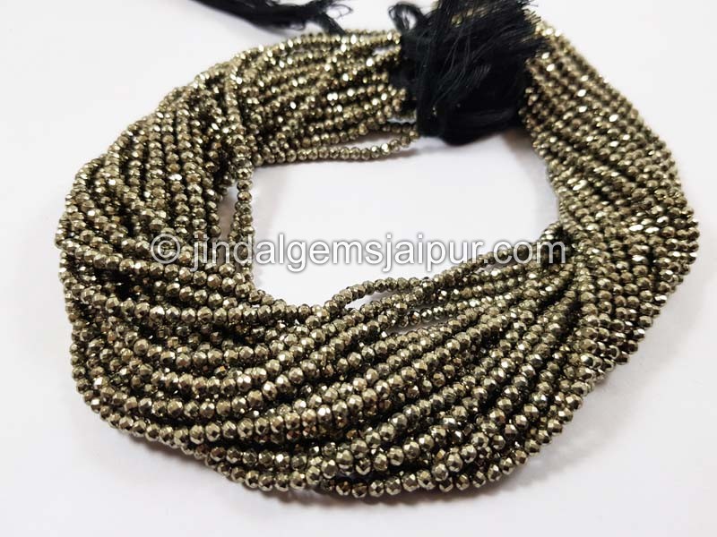 Pyrite Micro Cut Round Beads